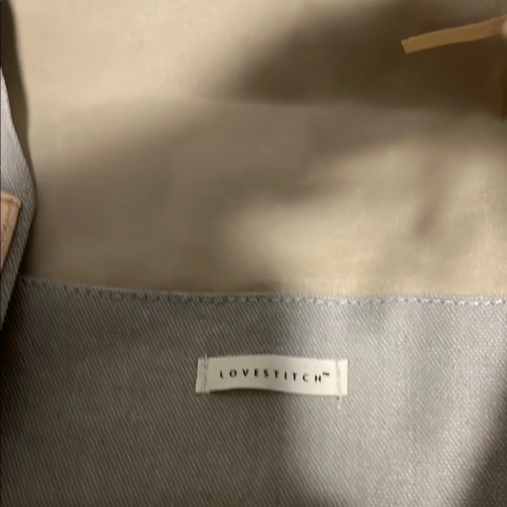 Lovestitch Elegant Cream and Tan Tote Bag
